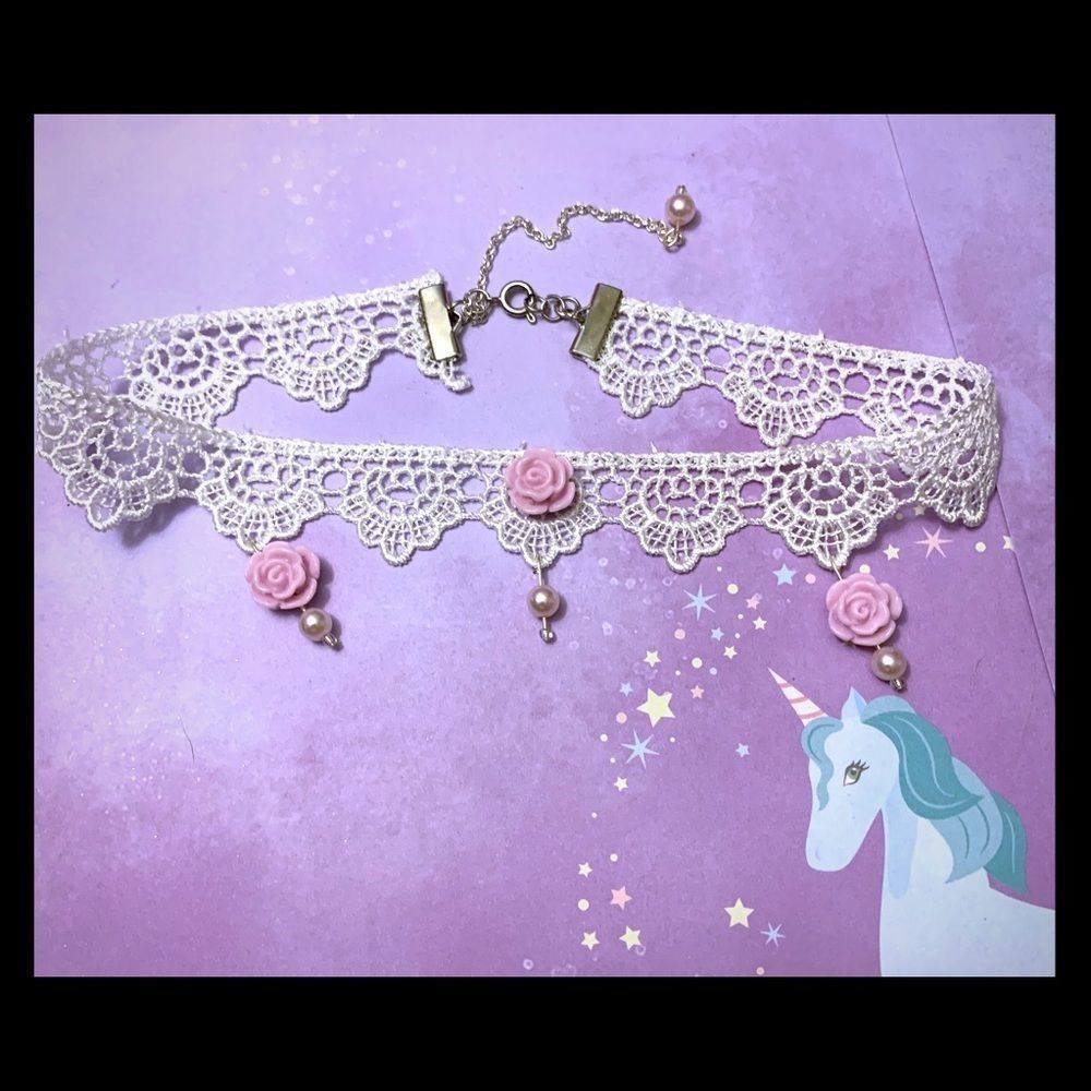 Rin's Unique Boutique - Handmade - White Lace Choker